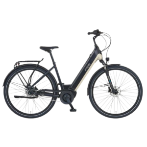 Prophete Geniesser 3.8 City E-Bike 28 Zoll – AEG ComfortDrive II Mittelmotor 70Nm – 360Wh Akku Shimano Nexus 7-Gang – Beige / Weiß