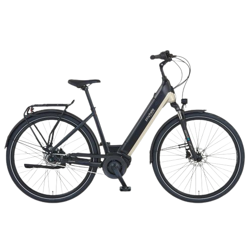 Prophete Geniesser 3.8 City E-Bike 28 Zoll – AEG ComfortDrive II Mittelmotor 70Nm – 360Wh Akku Shimano Nexus 7-Gang – Beige / Weiß