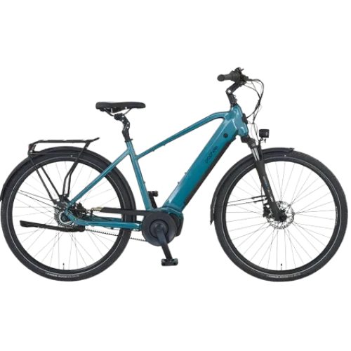 Prophete Geniesser 5.0 City E-Bike 28 Zoll – AEG ComfortDrive II Mittelmotor 70Nm – 600Wh Akku Riemenantrieb – Blau (RH 52 cm)