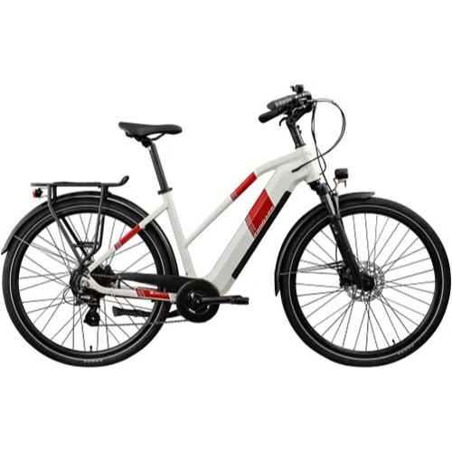 Zündapp Z810 E-Trekkingbike 28 Zoll Damen & Herren – Ananda Hinterradmotor 50Nm – 550Wh Akku Shimano Altus 8-Gang – Altweiß (RH 50 cm)